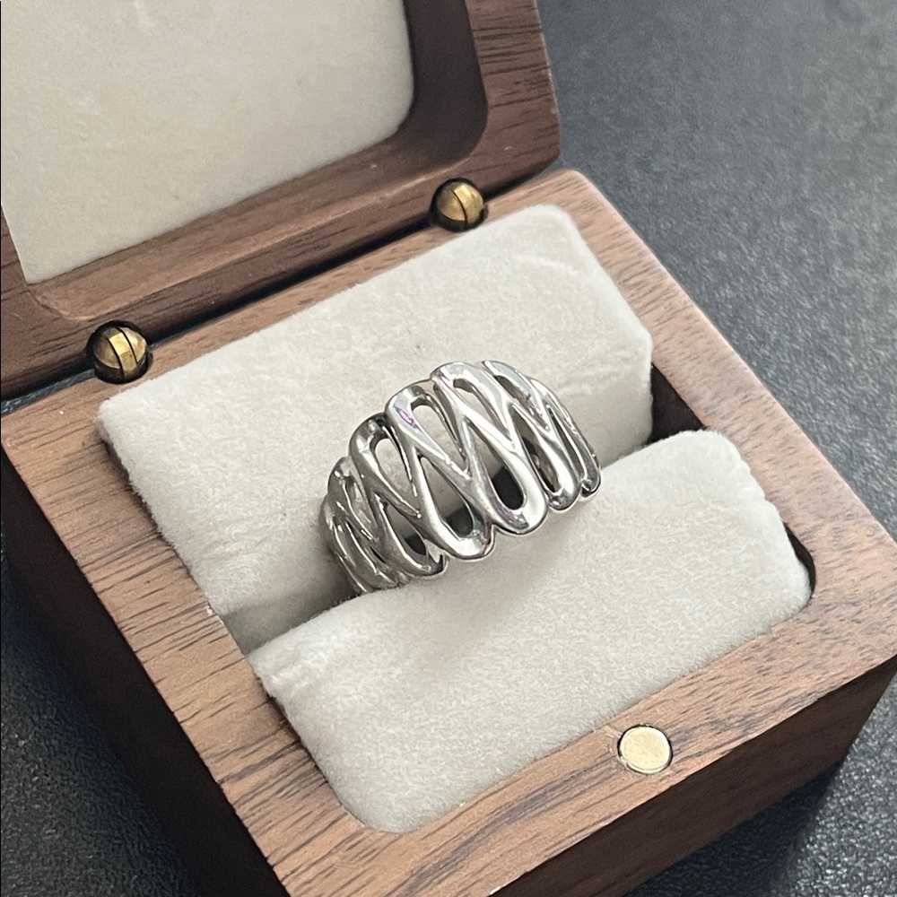 Silver tone ring gold heavy gold electroplate